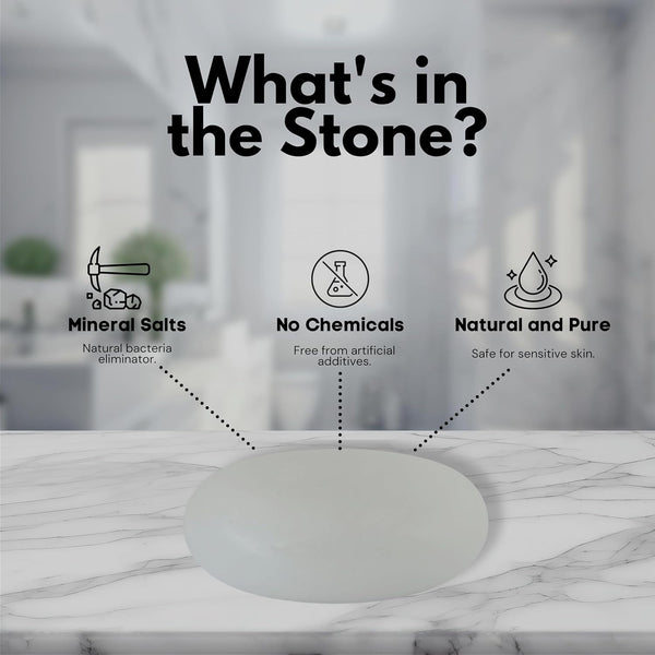 Eco Bath London Natural Deodorant Stone 160g - Natural and Eco-Friendly Deodorant Rock, Chemical and Propellant-Free Crystal Stone
