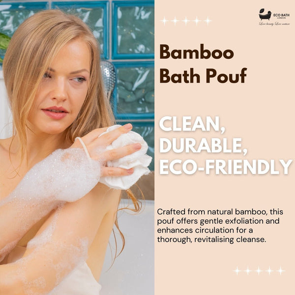 Eco Bamboo Bath & Shower Pouf - Eco Bath London