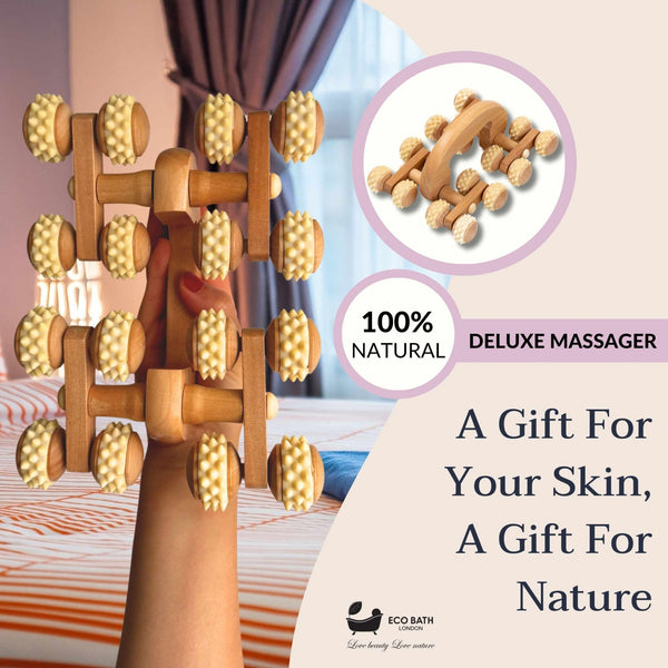 Eco Bath London Deluxe Massager - Natural Wooden Back Massager - Eco Bath London