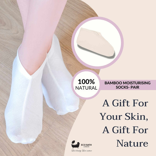 Eco Bath London Moisturising Socks - 1 Pair, Breathable Soft Foot Moisturiser Socks for Overnight Hydration - Eco Bath London