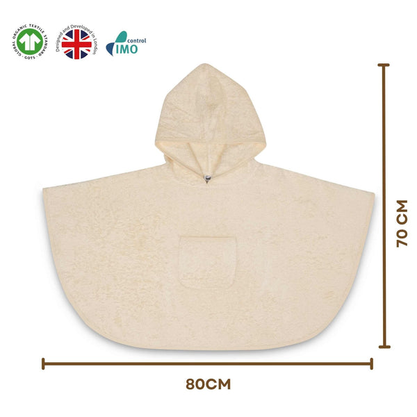 Eco Bath London Organic Cotton Baby Poncho - Luxuriously Soft, Undyed and Unbleached - Eco Bath London