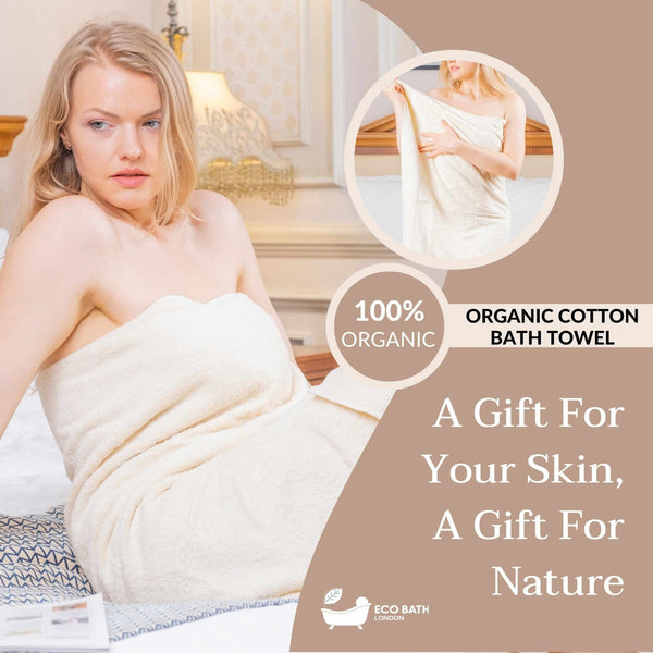 Eco Bath London Organic Cotton Bath Towel - Available in Multiple Sizes - Eco Bath London