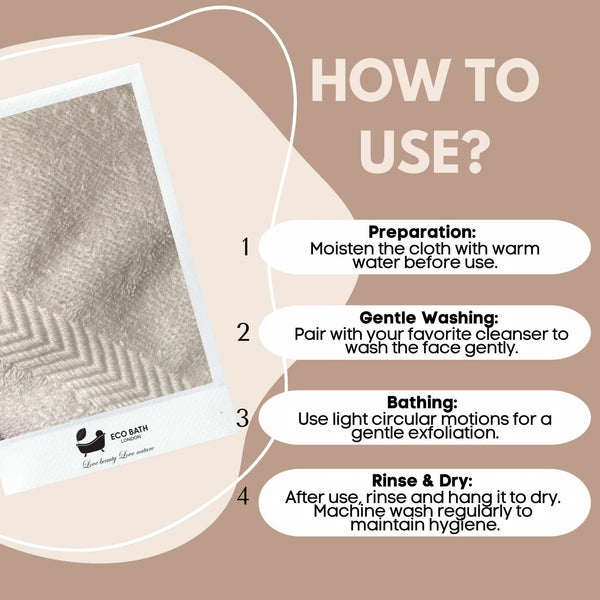 Eco Bath London Organic Cotton Face Flannels 30x30cm - Available in Pack of 3 and Pack of 6 - Eco Bath London