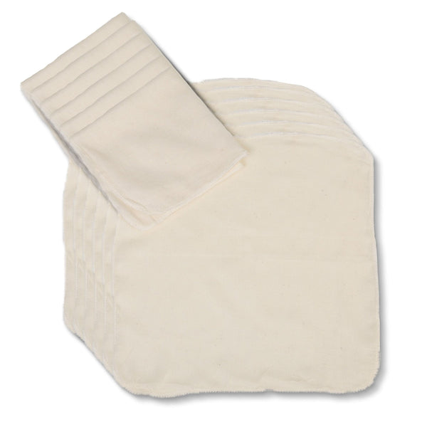 Eco Bath London Organic Cotton Muslin Face Cloth - Pack of 6, Available in Cream and White - Eco Bath London