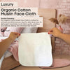 Eco Bath London Organic Cotton Muslin Face Cloth - Pack of 6, Available in Cream and White - Eco Bath London