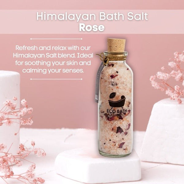 Eco Bath London Rose Himalayan Bath Salt 300g - Luxurious Rose Bath Salt Infused with Rose Petals
