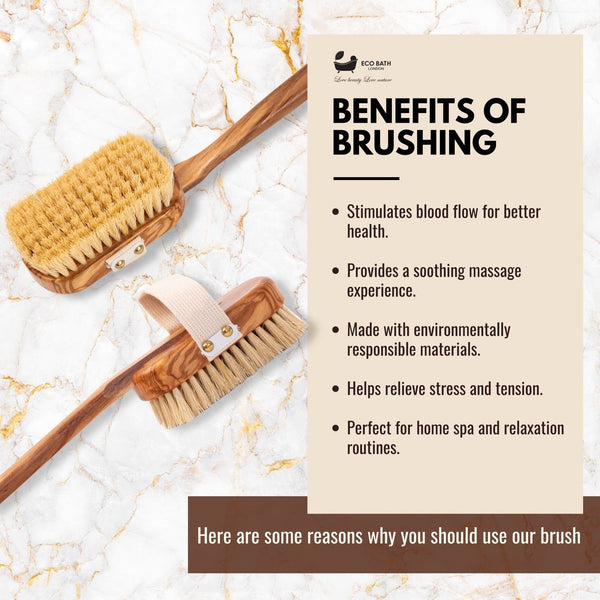 Eco Bath Luxury Natural Sisal Olive Wood Body Brush - Eco Bath London
