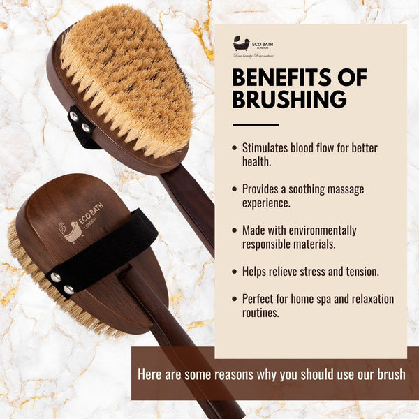 Eco Bath Natural Sisal Walnut Wood Body Brush - Eco Bath London