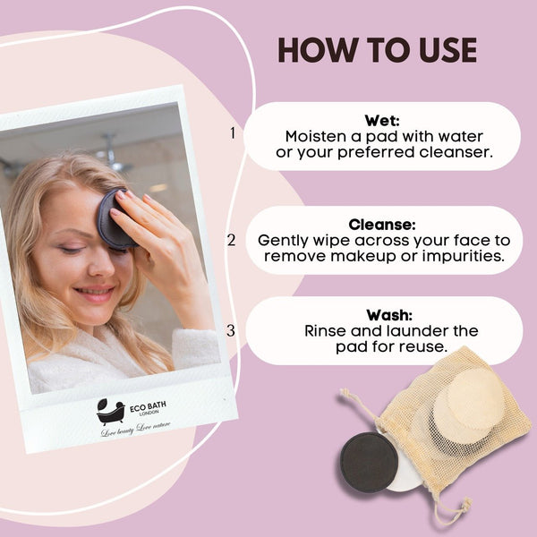 Eco Bath Reusable Bamboo Makeup Remover Pads - Set of 12 - Eco Bath London