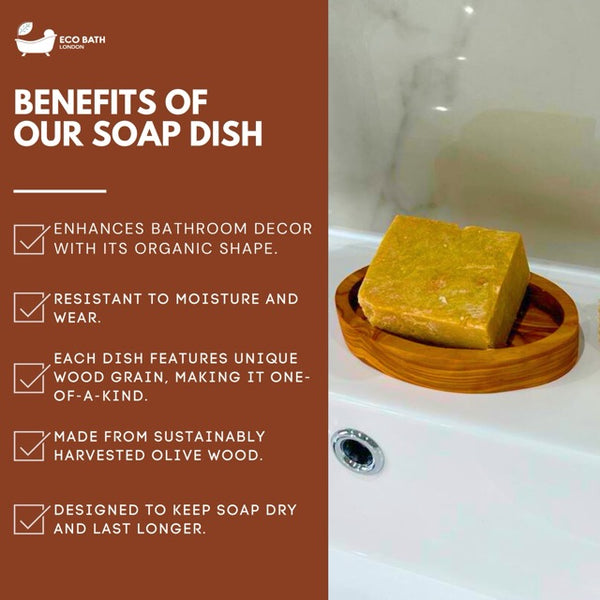 Eco Bath London Olive Wood Oval Soap Dish