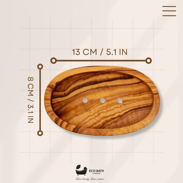 Eco Bath London Olive Wood Oval Soap Dish