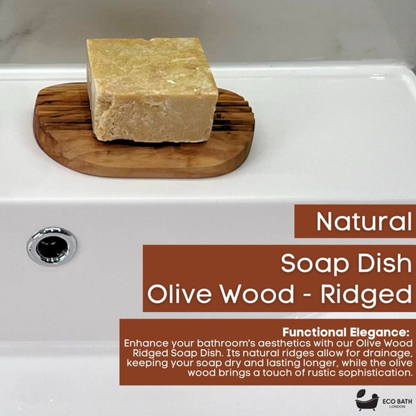 Eco Bath London Olive Wood Ridged Soap Dish