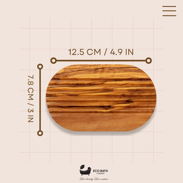 Eco Bath London Olive Wood Ridged Soap Dish