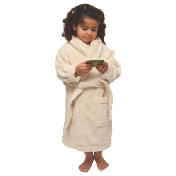 Organic Cotton Kids Robe - Hooded Bathrobe - detail
