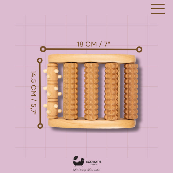 Natural Wooden Foot Roller - packaging
