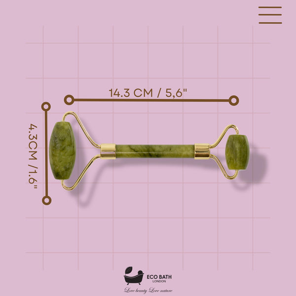 Jade Face Roller - Natural Stone Facial Massager - size comparison