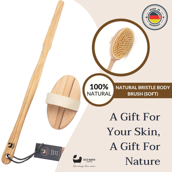 Natural Body Brush - Dry Brushing & Shower Exfoliation - close-up