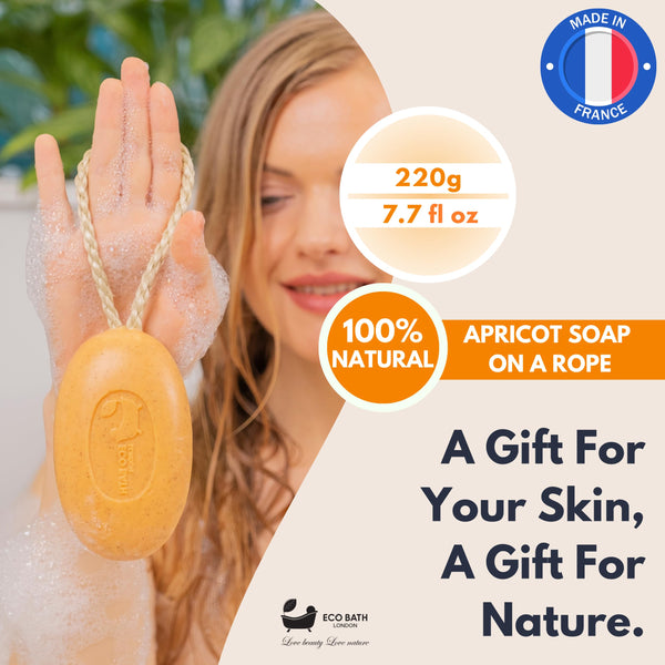 Soap on a Rope 7.76 oz (220 g) - Handmade Natural Bar Soap - side view