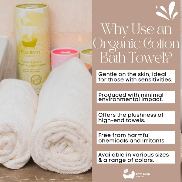 Organic Cotton Hand Towel - 20 x 39 in - side view