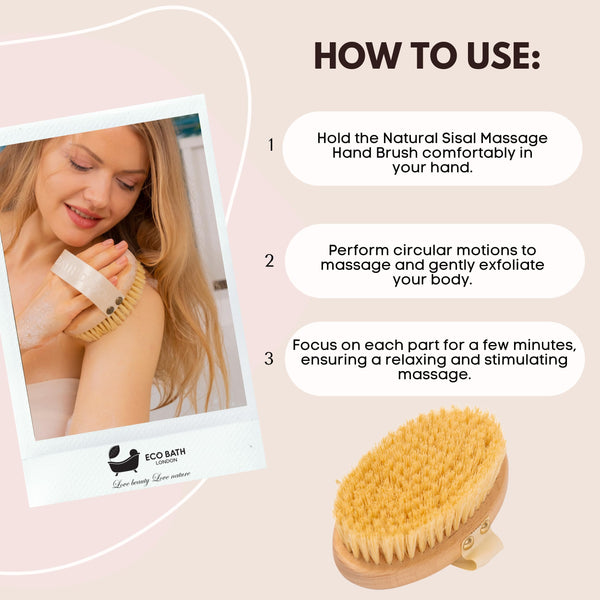 Natural Sisal Hand Brush - in use