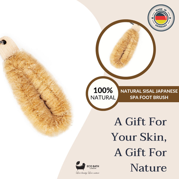 Natural Sisal Japanese Spa Brush - Exfoliating Body Brush - close-up