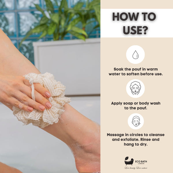 Natural Bath Puff - in use