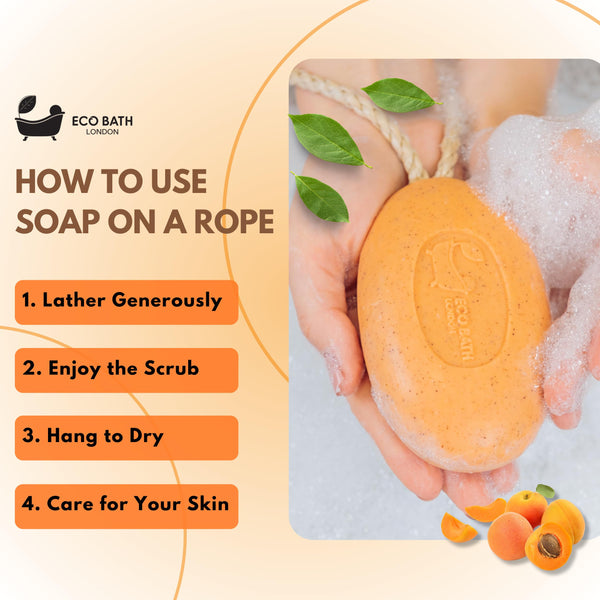 Soap on a Rope 7.76 oz (220 g) - Handmade Natural Bar Soap - lifestyle