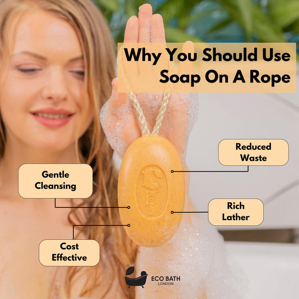 Soap on a Rope 7.76 oz (220 g) - Handmade Natural Bar Soap - close-up