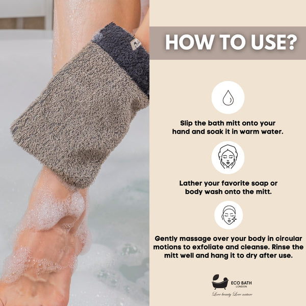 Natural Bath Mitt - detail