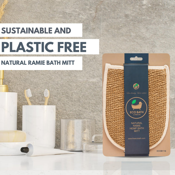 Natural Bath Mitt - side view