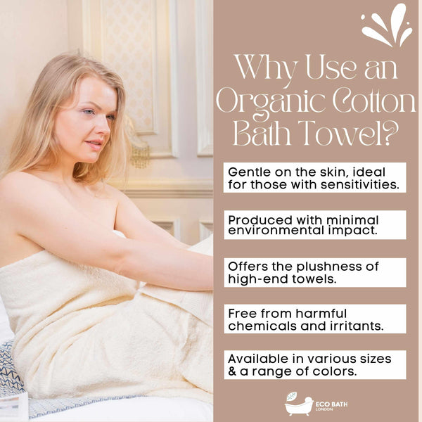 Organic Cotton Bath Towel - side view