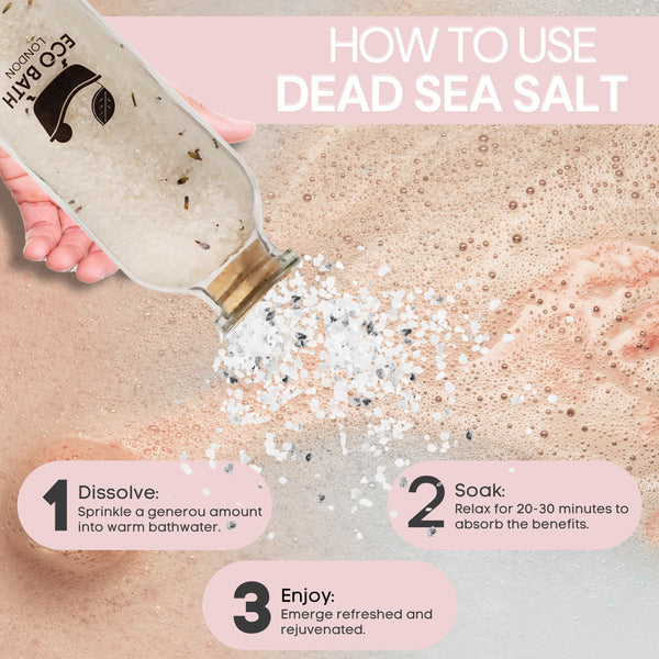 Dead Sea Salt Bath Soak 10.6 oz (300g) - Mineral-Rich Therapeutic Soak - packaging
