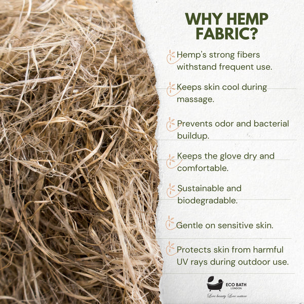 Natural Hemp Linen & Cotton Massage Strap and Glove - texture