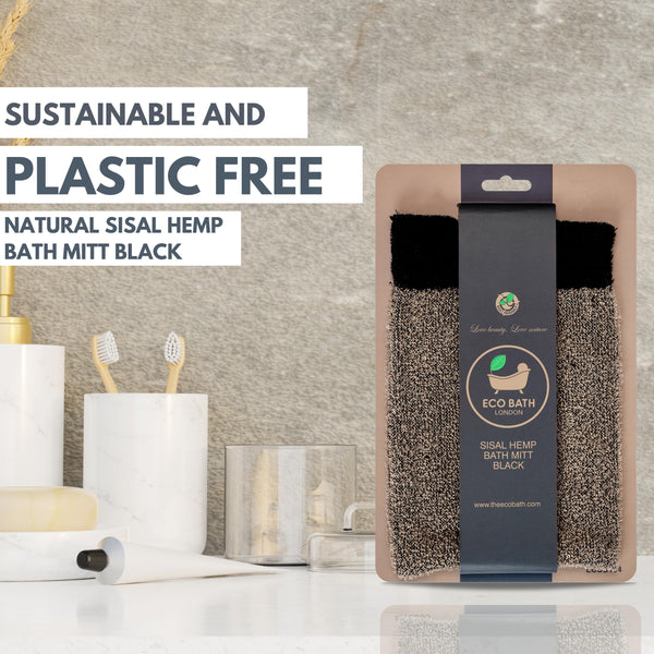 Natural Bath Mitt - in use