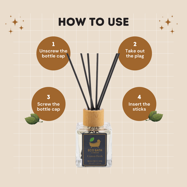 Natural Reed Diffuser 100ml - Long-Lasting Room Fragrance - side view