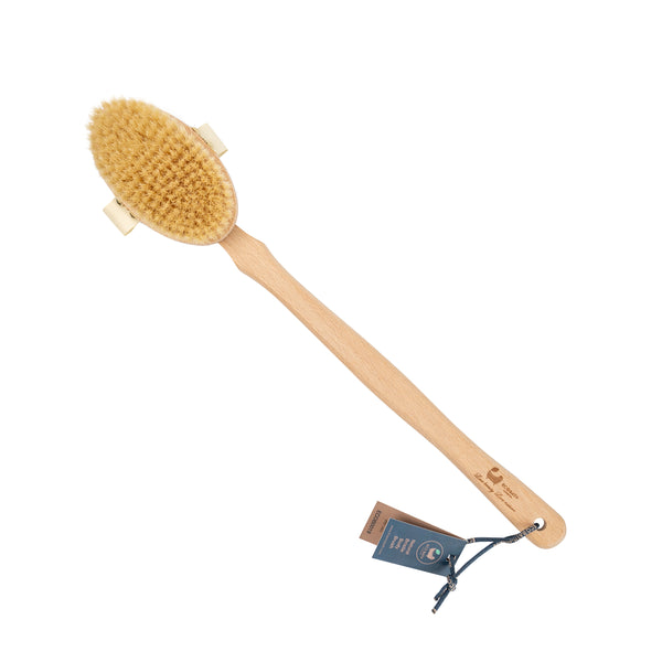 Natural Body Brush - Dry Brushing & Shower Exfoliation - back view